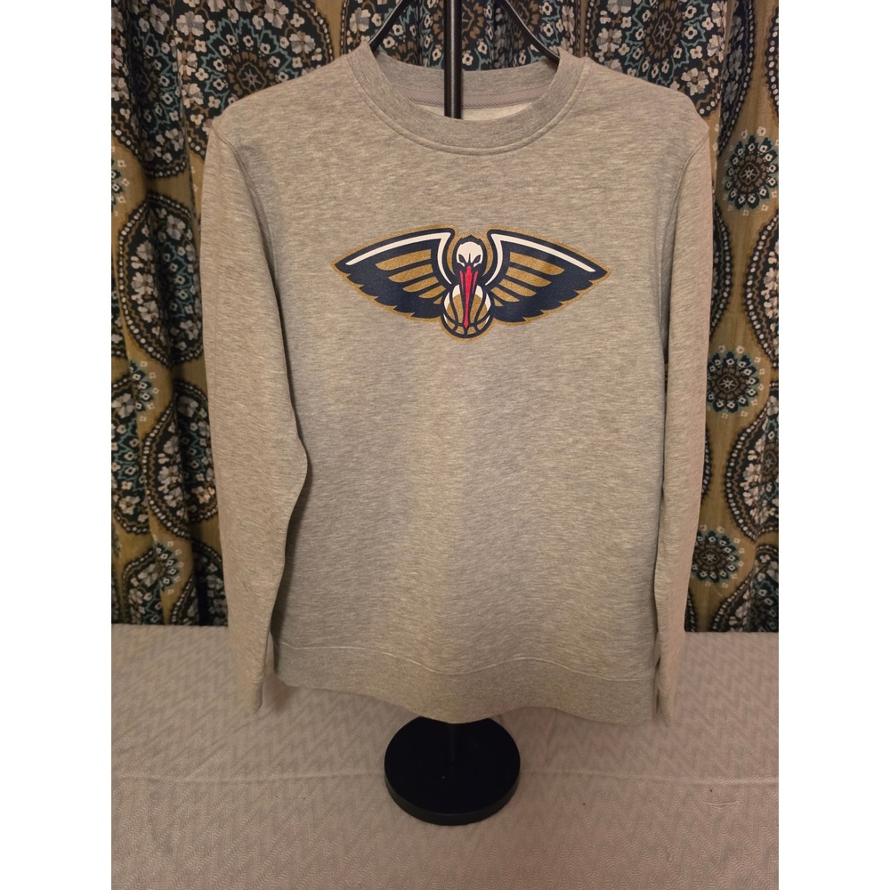 New Orleans Pelicans Fanatics Mens Medium Sweatshirt Heather Grey NBA Crewneck